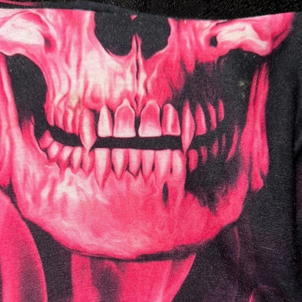 Pink & black Biker neck gator  Skull Scarf